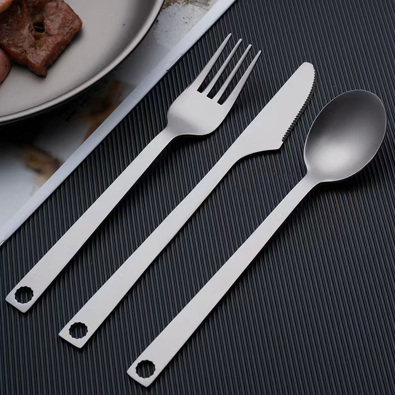 Pure Titanium Cutlery Set Lightweight, Non-Toxic, Eco Friendly Travel Utensils for Camping