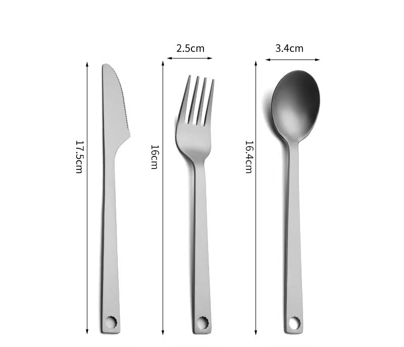 Pure Titanium Cutlery Set Lightweight, Non-Toxic, Eco Friendly Travel Utensils for Camping