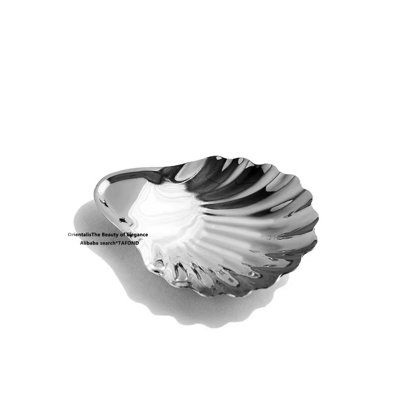 New ins stainless steel shell butterfly living room desktop foyer decoration ornaments jewelry storage dish metal cheese dish