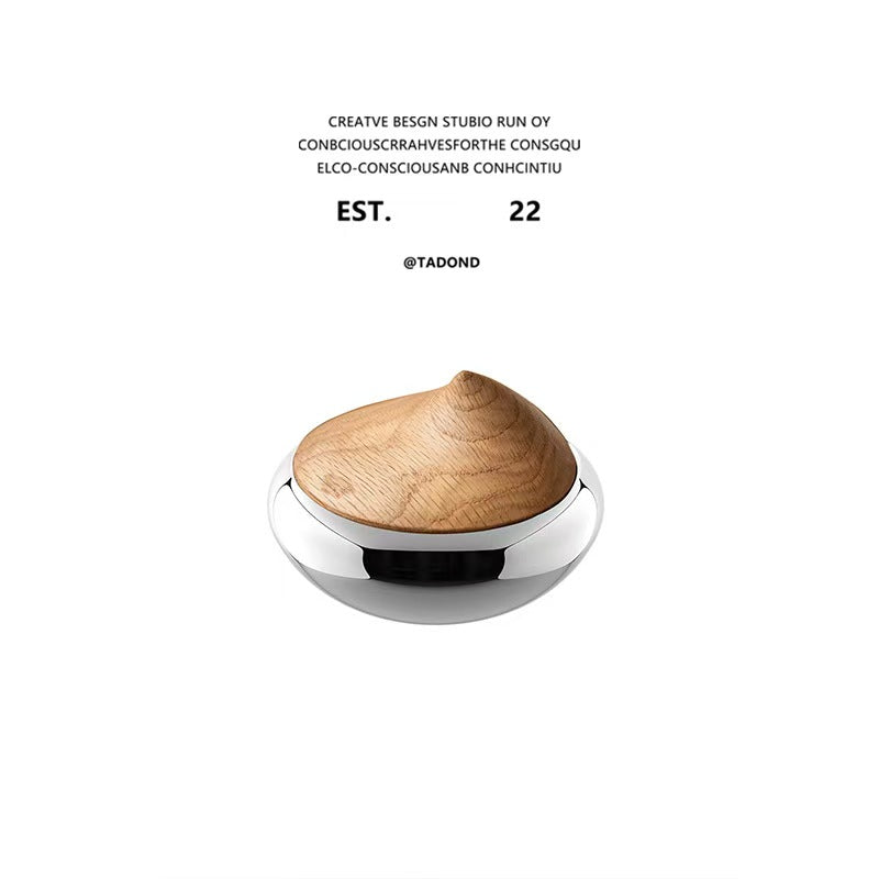 Nordic modern stainless steel onion shaped walnut candy jar decoration for living room, dining room, office, home decor