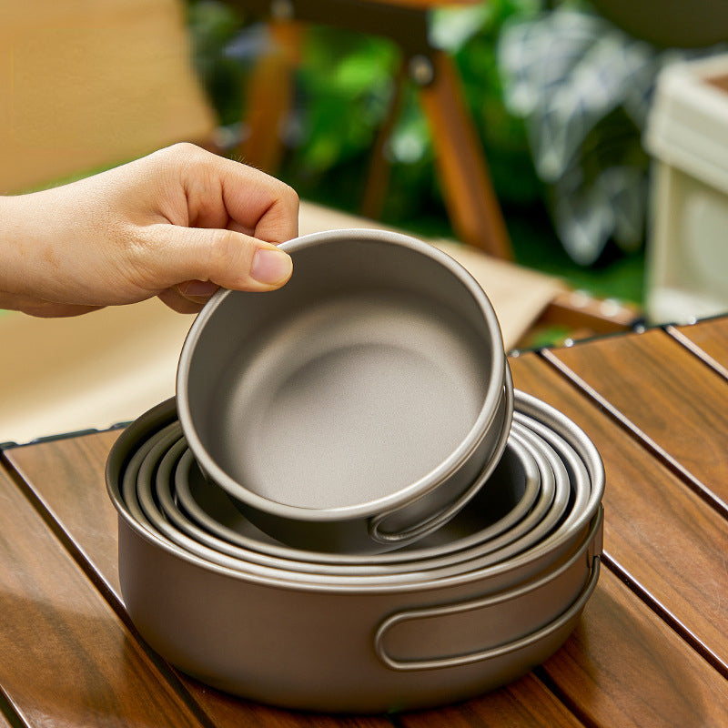 Pure titanium outdoor pot set, lightweight and portable , Non-Toxic, Eco-Friendly