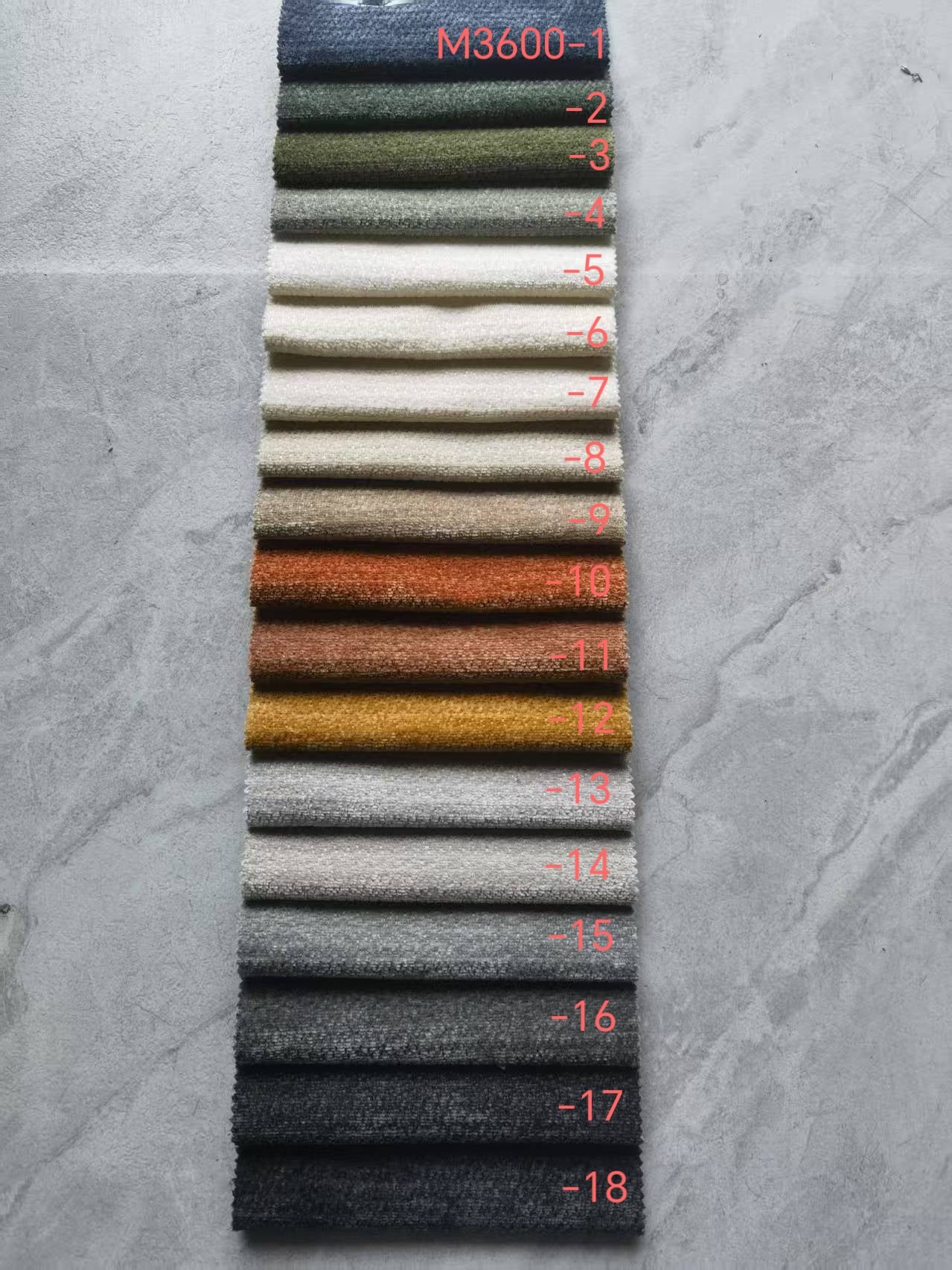 Chenille Series Upholstery Fabric - 145cm Width, 479gsm, Luxuriously Soft 100% Polyester