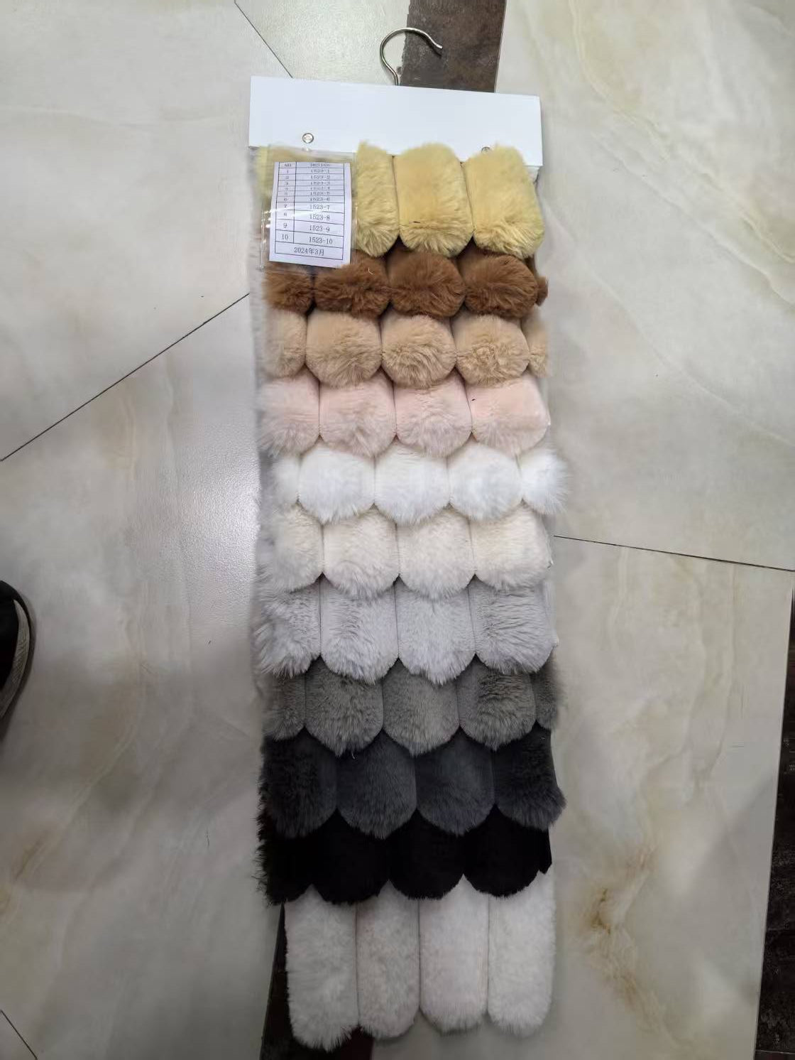 YCTM Series Faux Rabbit Fur Fabric - 150cm Width, 630gsm, Striped Design, 100% Polyester for Home & Hospitality