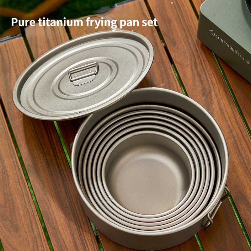 Pure titanium outdoor pot set, lightweight and portable  , Non-Toxic, Eco-Friendly