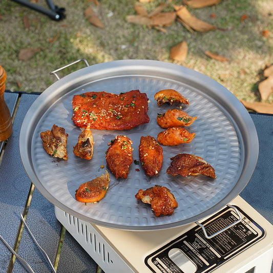 Thick titanium baking tray for outdoor camping, ultra lightweight and portable for home use