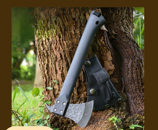 Multi functional portable engineer axe for outdoor camping, chopping wood and trees, tactical axe