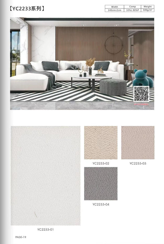 YC2233 Series Linen-Blend Fabric - 140cm Width, 700gsm, Natural & Durable (10% Linen + 90% Polyester)
